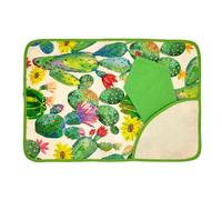 MAGIE DI CASA Set de table américain à broder avec serviette - Set petit déjeuner en Etamine avec poche d'angle - Fabriqué en Italie (CACTUS)