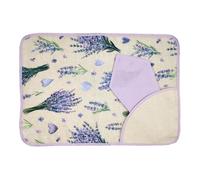 MAGIE DI CASA Set de table américain à broder avec serviette - Set petit déjeuner en étamine avec poche angulaire - Fabriqué en Italie (lavande)