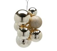 Magie di Natale Addobbo Mirrormix composé de 10 boules en grappe, décoration de Noël pour l'extérieur et l'intérieur