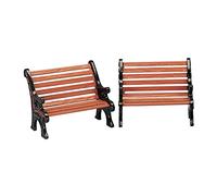 Magie di Natale Bancs en bois avec finitions noires pour le village de Noël dans la zone parc ou Luna Park