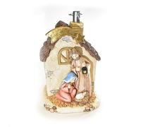 Magie di Natale Base pour sapin de Noël en forme de crèche avec maison, décoration intérieure (30,5 x 36,5 x h 46 cm)