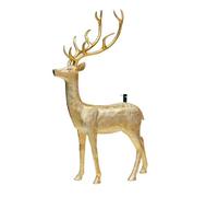 Magie di Natale Base pour sapin de Noël en forme de renne d'or, décoration d'intérieur (renne dressée - 214 cm)