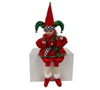 Magie di Natale Bonhomme de bouffon assis avec boîte à musique en mouvement décor d'échecs H 50 cm (Style 1)