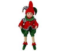 Magie di Natale Bonhomme de bouffon assis avec boîte à musique en mouvement décor d'échecs H 50 cm (Style 2)