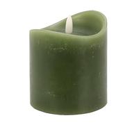 Magie di Natale Bougie de Noël décorative colorée avec lumière LED clignotante et minuterie à piles (9 x 10 cm, vert)