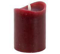 Magie di Natale Bougie de Noël décorative colorée avec lumière LED clignotante et minuterie à piles (9 x 12 cm, Bordeaux)