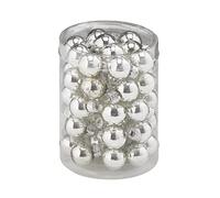 Magie di Natale Boule en verre pour sapin de Noël - Pendentif miroir uni (Ø 2 cm, argent, 50)