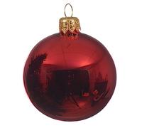 Magie di Natale Boules d'arbre de Noël en verre décorées (Ø 14 cm, rouge brillant)