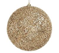 Magie di Natale Boules de sapin de Noël en polystyrène décorées de couleur Champagne (1 boule de 20 cm)