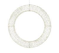 Magie di Natale Couronne de Noël ronde en métal lumineux avec LED à lumière chaude pour décorations de Noël (48 cm)