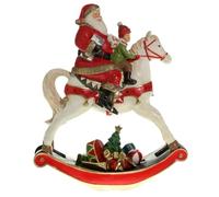 Magie di Natale Figurine décorative Père Noël avec hippocampe décoration de Noël en résine de 34 cm