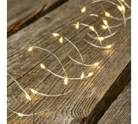 Magie di Natale Guirlande lumineuse de Noël avec micro LED et fil en métal à batterie pour intérieur (125 Nano LED - 2 m, lumière chaude)