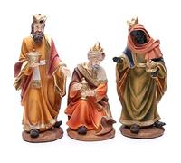 Magie di Natale Lot de 3 rois mages pour crèche décoration de Noël sujets nativité (11 cm)