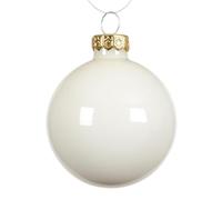 Magie di Natale Lot de 4 boules en verre de couleur blanche pour sapin de Noël de 10 cm