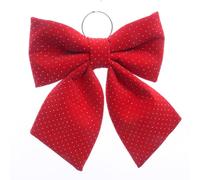 Magie di Natale Noeud de Noël rembourré en tissu avec paillettes décoration de Noël pour arbre et porte arrière (rouge44 cm)