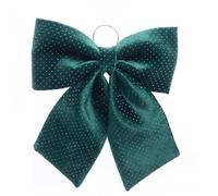 Magie di Natale Noeud de Noël rembourré en tissu avec paillettes décoration de Noël pour arbre et porte arrière (vert) 22 cm