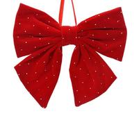 Magie di Natale Noeud de velours avec paillettes pour décorations de Noël de 11 cm x 11 cm