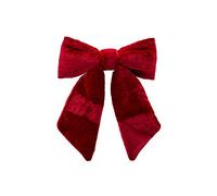Magie di Natale Noeud en velours rembourré décoration de Noël couleur unie pour sapin de Noël (Bordeaux)