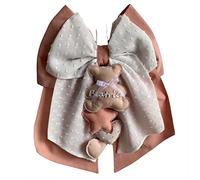 Magie di Natale Nœud naissance en coton personnalisable fait à la main 35 x h 40 cm Fabriqué en Italie Saumon - Organza Blanc