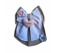 Magie di Natale Nœud naissance en coton personnalisable fait à la main 35 x h 40 cm Fabriqué en Italie Taupe - Blanc - Rose