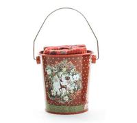 Magie di Natale Panier de Noël en étain avec 2 torchons en tissu pour décorations de Noël (style 2)