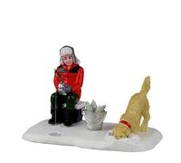 Magie di Natale Pêcher sur Glace, Personnages pour Village de Noël en Résine