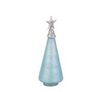 Magie di Natale Pin décoratif lueur en verre mat avec étoile pour décoration de Noël (34 cmBleu clair)