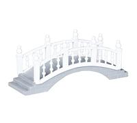 Magie di Natale Pont passerelle Blanc avec Base, Bâtiment pour Village de Noël en plastique