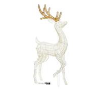 Magie di Natale Renne Cream & Brown avec patte surélevée, LED blanc extra chaud (85 cm)