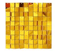 Magie di Natale Rideau décoratif à paillettes carré 30 x 30 cm pour décoration et décoration (or, 1 pièce (30 cm x 30 cm)