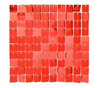 Magie di Natale Rideau décoratif à paillettes carré 30 x 30 cm pour décoration et décoration (rouge, 90 cm x 90 cm)
