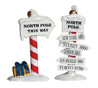 Magie di Natale Signaux du pôle Nord, accessoire de village de Noël en polyrésine de 7 cm