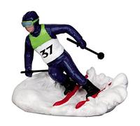 Magie di Natale Skieur professionnel avec numéro 37 figurine pour village de Noël en polyrésine