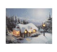 Magie di Natale Tableau avec LED lumineuses à lumière chaude décoration de Noël, peint de 58 cm (maison)