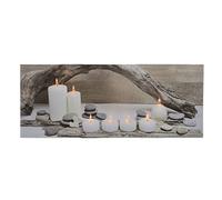 Magie di Natale Tableau avec LED lumineuses à lumière chaude décoration de Noël, peint de 98 cm (bougies)