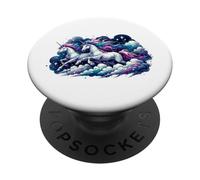 Magie du Ciel Licornes Galop Chevaux Couple Amour PopSockets PopGrip Adhésif