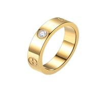 MAGIIE Bague Femme 18k Or, Bague Femme Pas Cher,Bague Anneau Zircon Femme,Bague Simple Femme pour Mariage Fiançailles Partenariat (Or, 57)