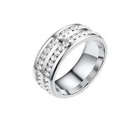 MAGIIE Femme Bague Homme Acier Inoxydable,Bague Zircone Cubique Bague Alliance Homme Bague Alliance Femme,Alliance pour Mariage Fiançailles Anniversaire (Argent, 57)