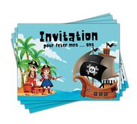 Magik Moments Kit Création Invitation Anniversaire Enfant à Gratter | Thème Pirates | 10 Cartes avec Stickers, Enveloppes et Autocollants dorés | Idée Originale Fête Anniversaire (Français)