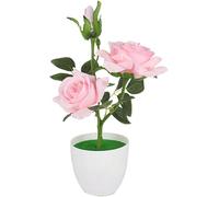 MaGiLL Fausse Verdure Artificielle, Plantes artificielles en Pot, coupées uniformément, Texture Claire, décoration de Table en Plastique, Simulation de Fleur Rose pour fête (Couleur : Rose)