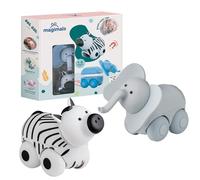 Magimals Wheelies Safari - Animaux interactifs et magnétiques sur Roues (6 pièces). des Jouets Amusants et créatifs Parfaits pour l'heure du Bain ou en déplacement !