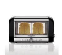 magimix Grille-Pain - Vision - Toaster 2 Tranches, 1450 W, Noir | Avec fenêtre panoramique, quartz infrarouge, Acier Inoxydable