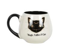 Magique, Café & Chats Arrondie Tasse / Mignon, de Sorcière Tasse Noël