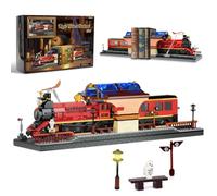 Magique Harry 2 en 1 Ensemble Jouet Construction Train, Coffret Train pour Adulte, Garçons et Enfant, Comprend Serre-Livres Affichage et Décoration Intérieure, Cadeau Noël ou Anniversaire, 1068 PCS