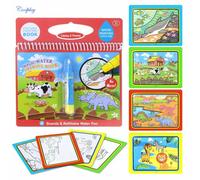 Magique Peinture A L'eau Graffiti Livre Reutilisable Couleur Animaux Graphiques Education Cognitive Papier Art Dessin Jouet, Animaux De La Ferme