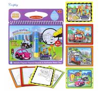 Magique Peinture A L'eau Graffiti Livre Reutilisable Couleur Animaux Graphiques Education Cognitive Papier Art Dessin Jouet, Transpotation