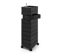 MAGIS 360° meuble avec 10 tiroirs (Noir - ABS poli / Aluminium)