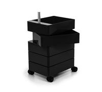 MAGIS 360° meuble avec 5 tiroirs (Noir - ABS poli / Aluminium)