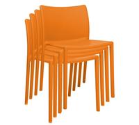 Magis Air Chair - Kit de 4 chaises orange pour interieur et exterieur