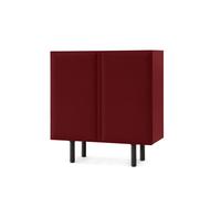 MAGIS buffet TACITO 100 cm (Extérieur bordeaux, intérieur vert clair - MDF peint, portes en feutre, pieds en aluminium)